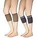2 Pack of Womens Short Crochet Leg Warmer Knit Boot Socks Topper Cuff Dark Grey/Khaki, One Size