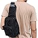 REDGO Men's Tactical Shoulder Chest Bag Military Backpack Triangular Crossbody Oxford Crossed Bag for Camping Hiking, Black