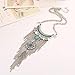 Usstore Women Fashion Pendant Bohemian Gypsy Style Turquoise Tassel Long Chain Necklaces