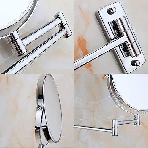 Lansi Makeup Mirror 10X Magnifying Wall Mount Double-Sided Vanity Decoration, Round, 8 Inch, Chrome Finished