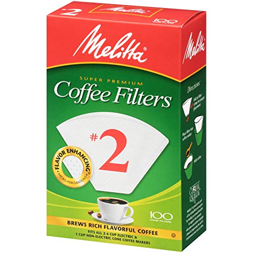 Melitta 2 Cone Coffee Filters, White, 100 Count Pricepulse