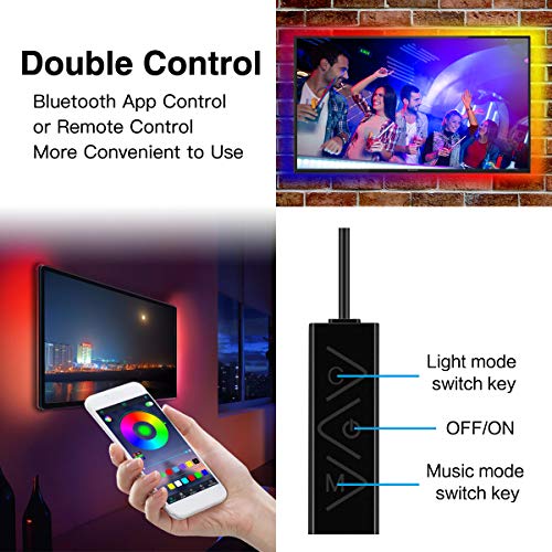 LED Strip Lights,L8star 2M/6.56ft 5050 RGB LED Light Strip Color Changing for 40 to 60in TV Lights Bias Lighting for TV Backlight with App Control, USB LED Light Strip for TV LED Backlight - Thumbnail 2