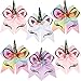 BBTO 6 Pieces Unicorn Shape Cheer Hair Bows Colorful Elastic Headband Grosgrain Bows for Girls, 7 Inch