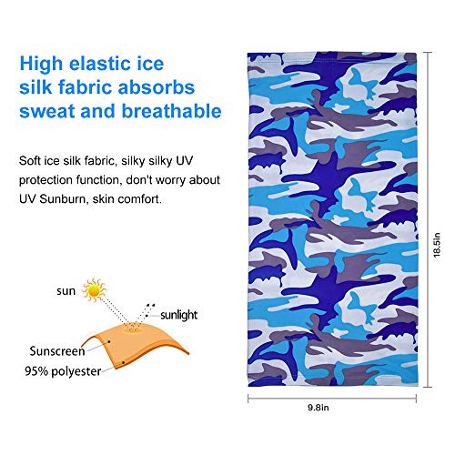 Face Mask UV Protection Neck Gaiter Head Wrap Seamless Scarf Mask Headbands Half Face Mask for Dust, Windproof Sunscreen Breathable Thin Multifunctional Telescopic for Men Women (Gray)