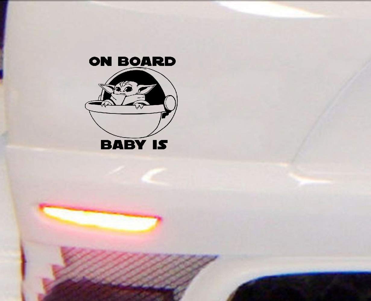 20cm car Decals Stickers Baby Yoda On Board Sticker Vinyl Decal Sci-Fi Star Wars The Mandalorean