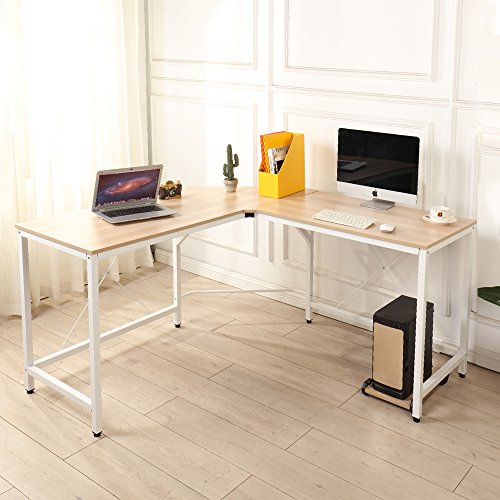 image for DlandHome L-Shaped Computer Desk 59