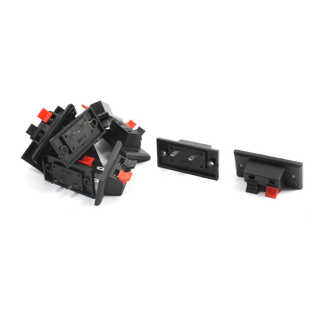 sourcing map 10Pcs Audio 2 Position Cable Clip Socket Push Speaker Terminal Block