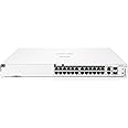 HPE Networking Instant On Switch Series 1960 24-Port Gb Smart-Managed Layer 2+ Ethernet Switch with PoE | 24x 1G | 2X 10GBase-T, 2X SFP+ | 20x CL4, 4X CL6 PoE 370W | Stackable | US Cord (JL807A#ABA)