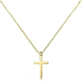 Akascord Gold Cross Necklaces for Women, Dainty Gold Cross Pendant 18k Cross Jewelry womens Faith Necklace Charm Simple Necklaces
