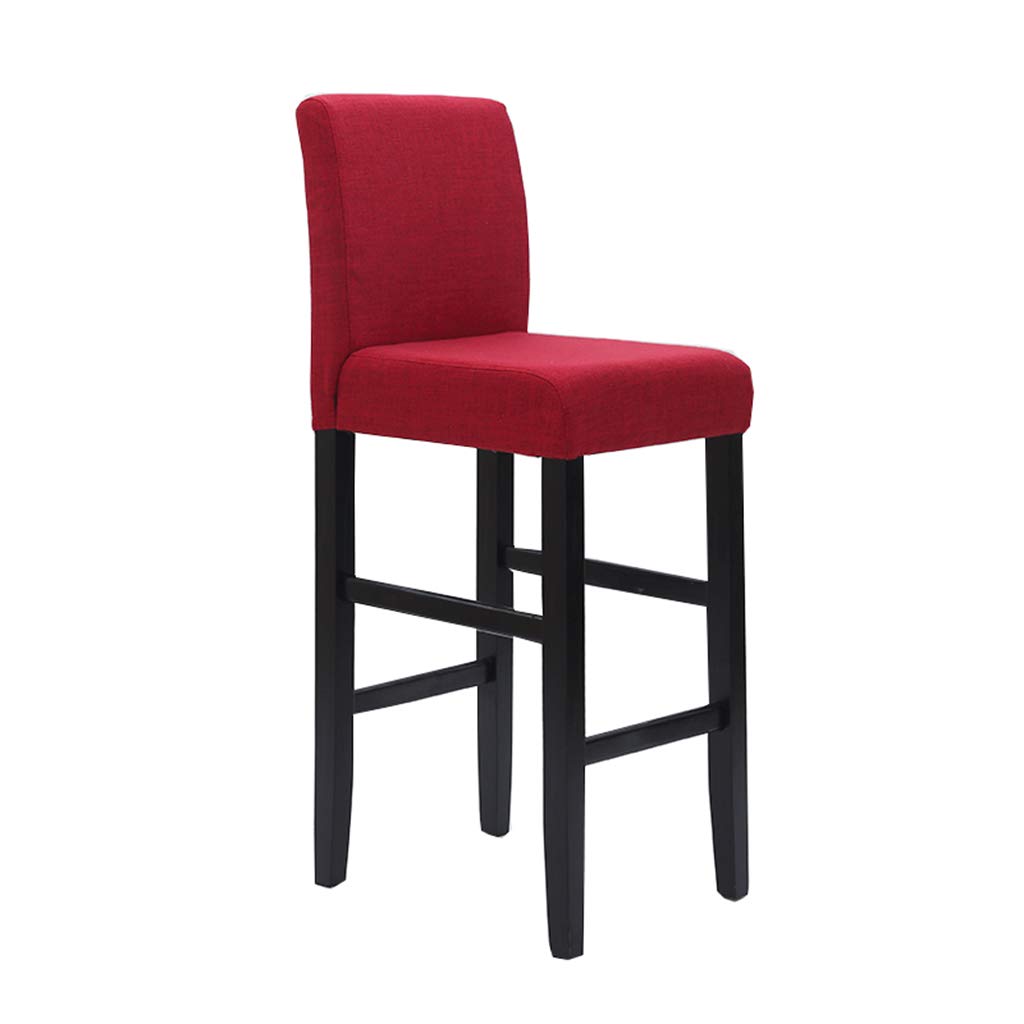 Amazoncom European Solid Wood Fabric Bar Stool Bar Chair Creative