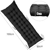 DKIEI Sun Lounger Cushion Replacement 160x50x8cm Black Anti-slip Straps view 5