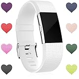 Wepro Fitbit Charge 2 bands, Replacement for Fitbit Charge 2 HR Bands, Buckle, White, Small
