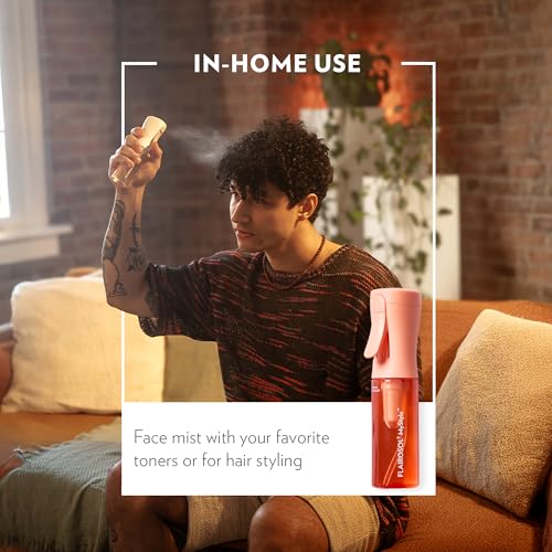 FLAIROSOL Hair Spray Bottle, Small Spray Bottle, Travel Size 90ml, Continuous Water Mist with Ultra Fine Mist for Toner, Face, Skin Care and Hair Mist, Orange