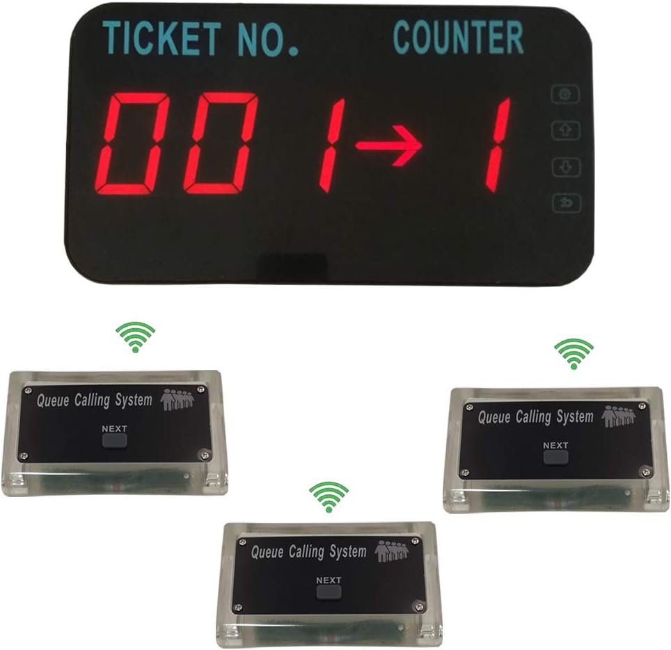 Queue Manage System Take A Number Tickets Number Waitting System Come with English Voice Announce Show Tickets Number & Counter Number (3 Button +1 Display)