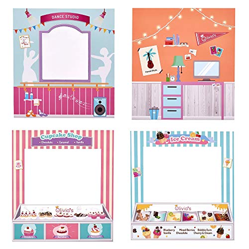 Olivia's Little World - Olivia's Classic 18 inch Doll Convertible Wooden 4-in-1 Play House/ Dollhouse | 4 Scenes with Accessories