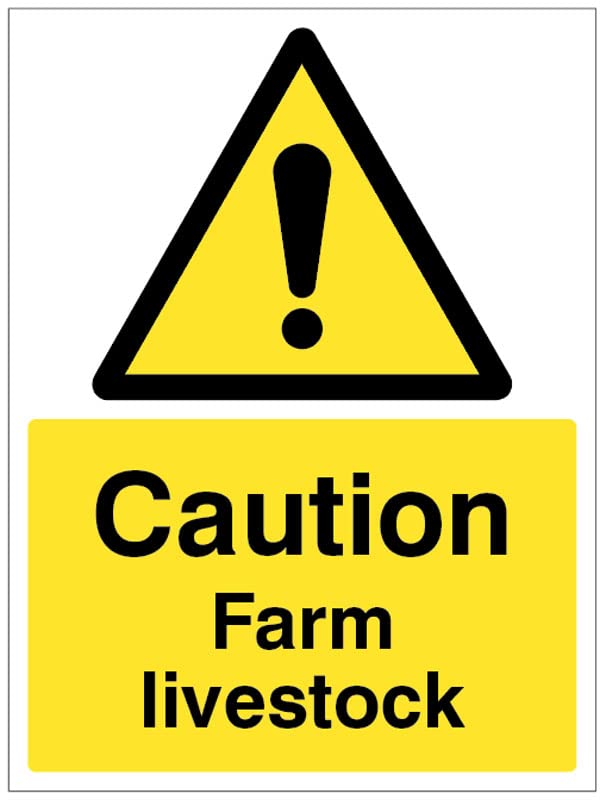 Caution Farm livestock (semi rigid pvc safety sign)