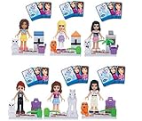 6sets/lot, friends girls building blocks set, with frozen Character Cards Minifigures Toys Compatible With Lego (WITHOUT original boxes)