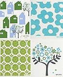 Trendy Tripper Swedish Dishcloth, Set of 4 Cool Turquoise & Green (GB) Designs