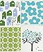 Trendy Tripper Swedish Dishcloth, Set of 4 Cool Turquoise & Green (GB) Designs