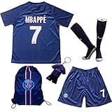 LES TRICOT 2019/2020 Paris Home #7 MBAPPE Football Futbol Soccer Kids Jersey Shorts Socks Set Youth Sizes