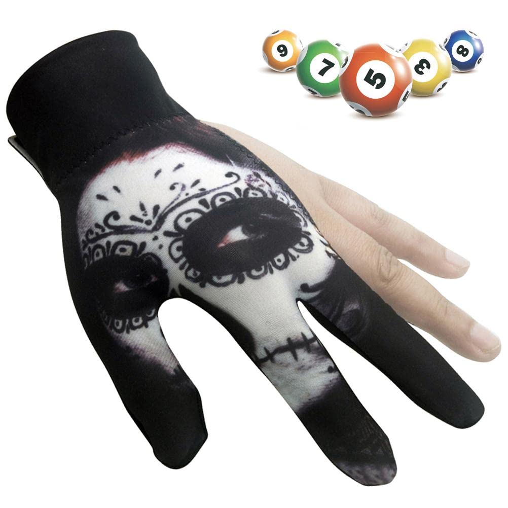 Sahgsa 3 Finger Billiard Glove, Elastic, Non-Slip, Wear-Resistant, Unisex Adults Left Hand Billiard Accessories