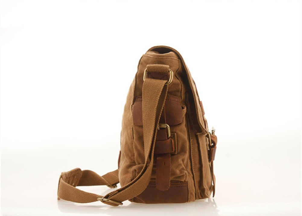 sechunk vintage military leather canvas laptop bag messenger bags medium