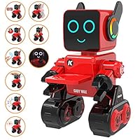 Robot Toy for Kids,Aukfa Programmable Dancing Singing Built-in Piggy Bank,Recording,Rechargeable and LED Eyes Intelligent Interactive Smart Toy RC Control Robot for Kids(Red)
