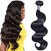 Amella Hair 100% Unprocessed Brazilian Body Wave One Bundle 22inch 8A Brazilian Virgin Hair Weave Human Hair Bundles Body Wave Natural Black Color 100g/bundle