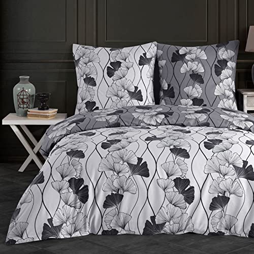 Buymax Bettwäsche 155x220 cm 4-teilig – Bettwäsche Set Renforcé 100% Baumwolle, 2 x Bettbezug 155x220 cm und 2 x Kissenbezüge 80x80 cm, Oeko-TEX, Reiß