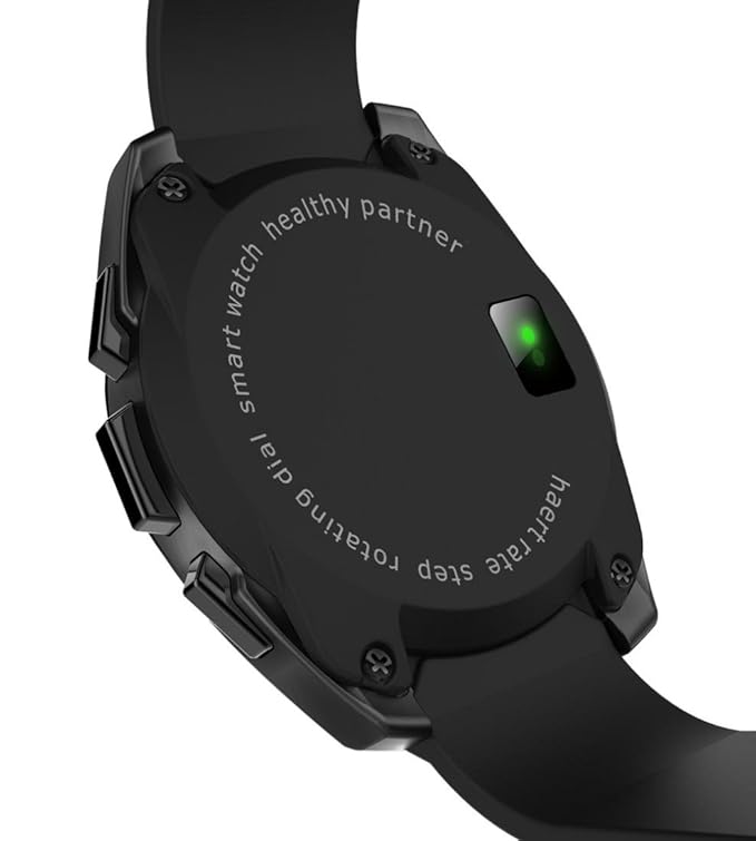 SANNYSIS 1.5Inch G5 MTK2502 Smart Watch Monitor Pedometer Bluetooth Heart Rate for iOS Android (Black)