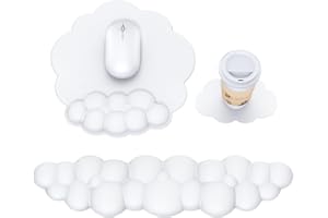 MOKURU Cloud Mouse Pad with Wrist Rest, Cloud Keyboard Wrist Rest, Mouse Pad Wrist Support, Ergonomic Keyboard Mouse Wrist Support White