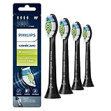 Genuine Philips Sonicare DiamondClean Toothbrush Head, 4 Pack, Black, HX6064/95
