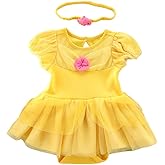 MYRISAM Christmas Costumes for Baby Toddler Girls Snow White Mermaid Princess Birthday Bodysuit Romper Tutu Dress w/Headband