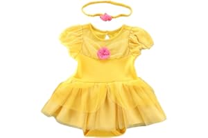MYRISAM Christmas Costumes for Baby Toddler Girls Snow White Mermaid Princess Birthday Bodysuit Romper Tutu Dress w/Headband