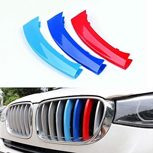 TESWNE Exact Fit Colored Grille Insert Trims for 2011-2015 F25 X3 F26 X4 Center Kidney Grill(7 Beams)