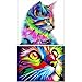 Hestya 2 Sets 5D DIY Diamond Painting Kit Full Drill Cute Cat Crystals Embroidery Tools for Home Decorations Craft