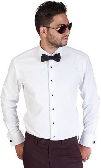 slim fit white tuxedo shirt