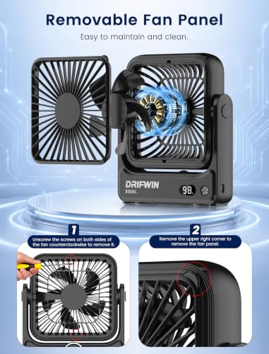 2-Pack Magnetic Cruise Approved Fan, 5000mAh Ultra-Slim Travel Fan Rechargeable, 4-Speed, Hook Design, Portable Fan for Cruise Ship Cabin, Bedroom Sleeping, Camping, Travel & Cruise Essentials 2026