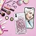Maxdara Case for iPhone Xs Max Glitter Case [Tempered Glass Screen Protector] Floating Liquid Bling Sparkle Luxury Pretty Fashion Cute Girls Women XS Max Case 6.5 inch (Rosegold)