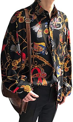 ベラバント メンズ シャツ 長袖 古着 柔らかい 開襟シャツ ゆったり 総柄 再再販 個性 春夏 カジュアル 大きいサイズ ファッション ストリート系 韓国 オシャレ