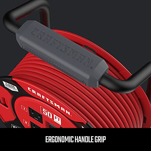 CRAFTSMAN Retractable Extension Cord Reel 50 Ft. With 4 Outlets & Heavy