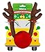 W&Co Car Reindeer with Jingle Bells Costume Reindeer Christmas Car Character Kit Party Accessory