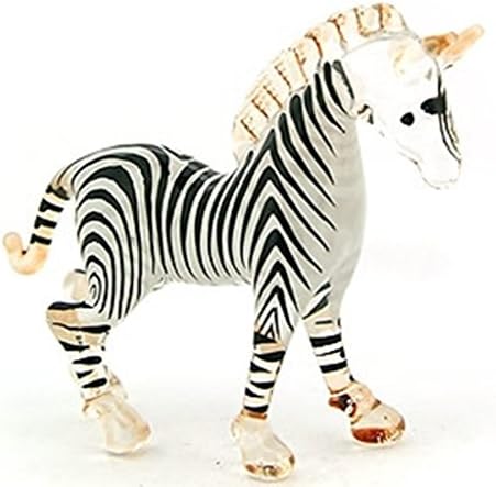 Aquarium MINIATURE HAND BLOWN Art GLASS Small Zebra Head Up FIGURINE Collection
