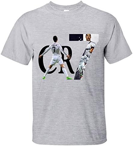 Jiuhe Men's 2015 CR7 Cristiano Ronaldo Real Madrid UEFA T Shirt grey XXL