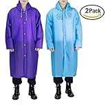 EnergeticSky EVA Portable Raincoat,Reusable Rain Poncho with Hoods and Sleeves,Non-Toxic,No Plastic Smell,Environmentally Friendly,Light Weight and Perfect for Outdoor Activities