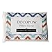 DECOPOW Navy Blue Compass Pillow Cotton Linen Decorative Throw Pillow Case Square 18 Inches