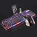 LexonElec@ Technology Keyboard Mouse Combo Gamer Wired Orange Yellow LED Backlit Metal Pro Gaming Keyboard + 3200DPI 6 Buttons Mouse + Mouse Pad for Laptop PC (Black & Mixed Backlit)