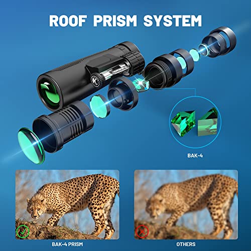 Powerful Adult Binoculars, Kylietech 12x42 Compact Binoculars with Tripod, Waterproof Binoculars with BAK-4 Prisms, FMC Lens, Phone Adapter for Photography, Stargazing