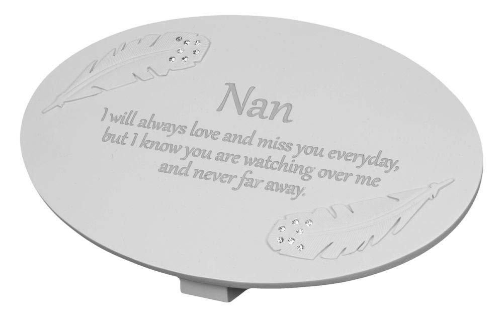Widdop Thoughts of You Resin Cream/Grey Memorial Oval Remembrance Graveside Plaque Nan 62078N