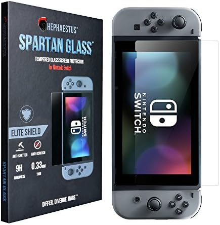 Hephaestus Spartan Glass Tempered Glass Screen Protector for Nintendo Switch 0.33mm 9H Anti-Scratch Anti-Bubble Shatter-Proof Clear HD Clarity Screen Guard